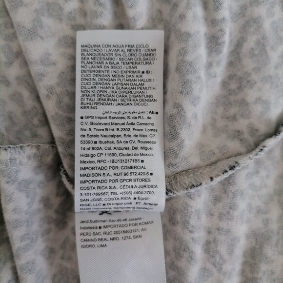 Old Navy Womens White Long Sleeve Round Neck Leopard Print Midi Dress Size XL - Picture 7 of 7